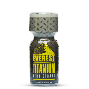everest aromas 15 ml bottle of poppers, ultra-resistant titanium poppers