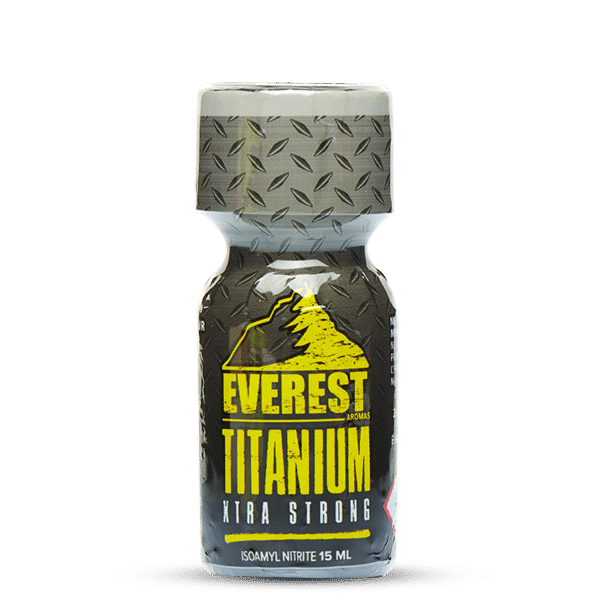 everest aromas 15 ml bottle of poppers, ultra-resistant titanium poppers